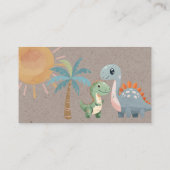Blauwe en Groene Dinosaurussen Jongen Luier Raffle Visitekaartje (Achterkant)