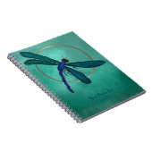 Blauwe en groene dragonfly spirale laptop notitieboek (Rechterzijde)