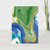 Blauwe en groene faux Marble Persoonlijke verjaard Kaart (Achterkant)