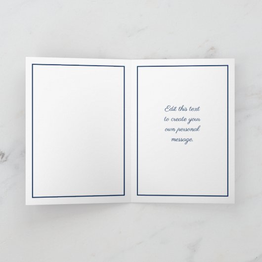 Blauwe en groene faux Marble Persoonlijke verjaard Kaart (Binnen)