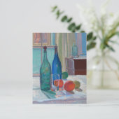 Blauwe en groene flessen en Sinaasappels | Spencer Briefkaart (Staand voorkant)