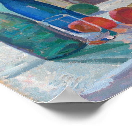 Blauwe en groene flessen en Sinaasappels | Spencer Poster (Hoek)