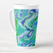 Blauwe en groene, flexibele kunst op maat latte mok (Linkerhoek)