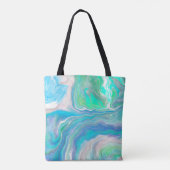 Blauwe en groene, flexibele kunst op maat tote bag (Achterkant)