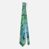 Blauwe en groene Floral Abstract Stropdas (Voorkant)