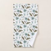 Blauwe en groene Floral Bad Handdoek (Handdoek)