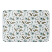 Blauwe en groene Floral Badmat (Voorkant)