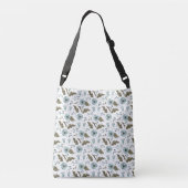 Blauwe en groene Floral Crossbody Tas (Achterkant)