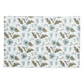 Blauwe en groene Floral Kussensloop (Achterkant)