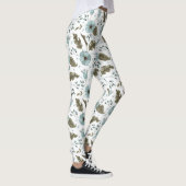 Blauwe en groene Floral Leggings (Rechts)