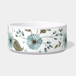 Blauwe en groene Floral Pet Bowl Voerbakje