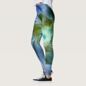 Blauwe en Groene Fractal Bloem Leggings (Links)