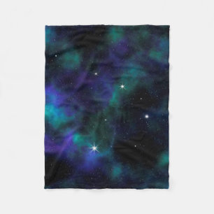 Blauwe en groene Galaxy Fleece Blanket
