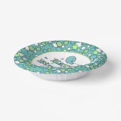 Blauwe en groene gelukkige verjaardag papieren kommen (Gebogen)