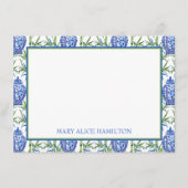 Blauwe en groene gemberpotten en bamboe informatiekaartje (Voorkant)