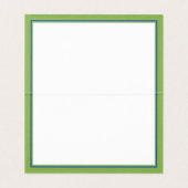 Blauwe en groene gemberpotten en bamboe monogram kaart (Binnenkant ongevouwen)