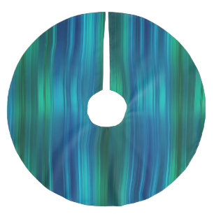 Blauwe en groene gestreepte boomrokken kerstboom rok