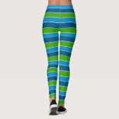 Blauwe en groene gestripte Leggings (Achterkant)