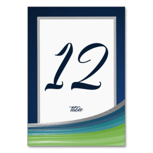 Blauwe en groene golf bar mitswa kaart