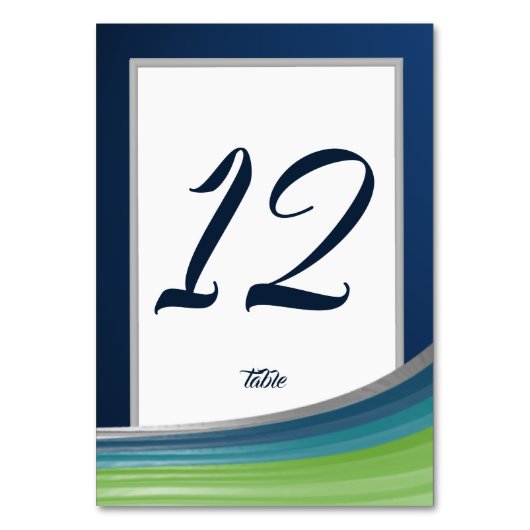 Blauwe en groene golf bar mitswa kaart (Achterkant)