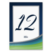 Blauwe en groene golf bar mitswa kaart (Voorkant)