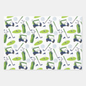 Blauwe en groene Golf-schotel Inpakpapier Vel (Voorkant 2)