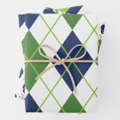 Blauwe en groene Golf-schotel Inpakpapier Vel (In situ)