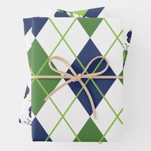 Blauwe en groene Golf-schotel Inpakpapier Vel (In situ)