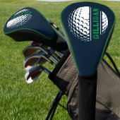 Blauwe en Groene Golfers Naam Golfheadcover