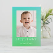 Blauwe en groene gradiënt Pasfoto Feestdagenkaart (Staand voorkant)