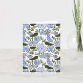 Blauwe en groene Hand Getrokken Bloemblok Print Kaart (Voorkant)