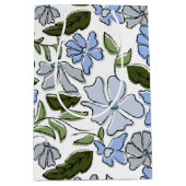 Blauwe en groene Hand Getrokken Bloemblok Print Medium Cadeauzakje (Voorkant)