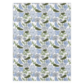 Blauwe en groene Hand Getrokken Bloemblok Print Tafelkleed (Voorkant)