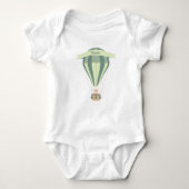 Blauwe en groene heteluchtballon gepersonaliseerd romper (Voorkant)