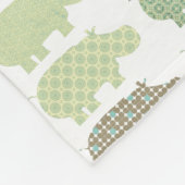 Blauwe en groene Hippo Blanket Fleece Deken (Hoek)