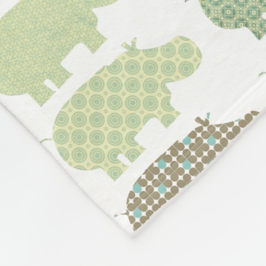 Blauwe en groene Hippo Blanket Fleece Deken (Hoek)