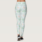Blauwe en groene Holly Trellis met herten Leggings (Achterkant)