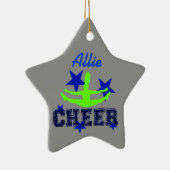 Blauwe en groene hoofdster keramisch ornament (Rechts)