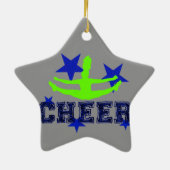 Blauwe en groene hoofdster keramisch ornament (Achterkant)