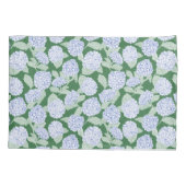 Blauwe en groene hortensia bloemen kussensloop (Achterkant)