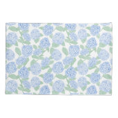 Blauwe en groene hortensia bloemen kussensloop (Achterkant)