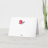 Blauwe en groene Hummingbird Editable Bedankt Kaart (Achterkant)