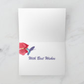 Blauwe en groene Hummingbird Editable Bedankt Kaart (Binnen)