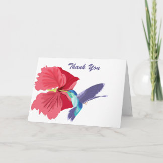 Blauwe en groene Hummingbird Editable Bedankt Kaart