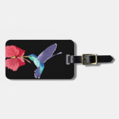Blauwe en groene Hummingbird en rode Hibiscus Bagagelabel (Voorkant horizontaal)