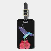 Blauwe en groene Hummingbird en rode Hibiscus Bagagelabel (Voorkant verticaal)