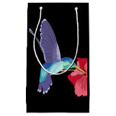 Blauwe en groene Hummingbird en rode Hibiscus Klein Cadeauzakje (Voorkant)