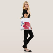 Blauwe en groene Hummingbird en rode Hibiscus Tote Bag (Op model)