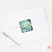 Blauwe en Groene Hydrangea Bloemen Stickers / Zeeh (Envelop)