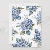 Blauwe en groene Hydrangea Bruidsdouche Kaart (Achterkant)